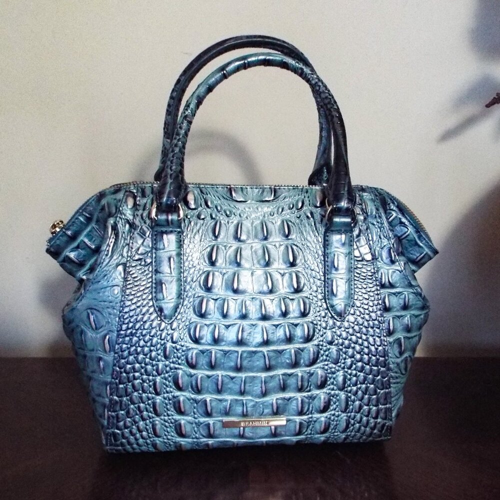 BRAHMIN CAMILA OBSIDIAN SMALL LEATHER HANDBAG - EUC